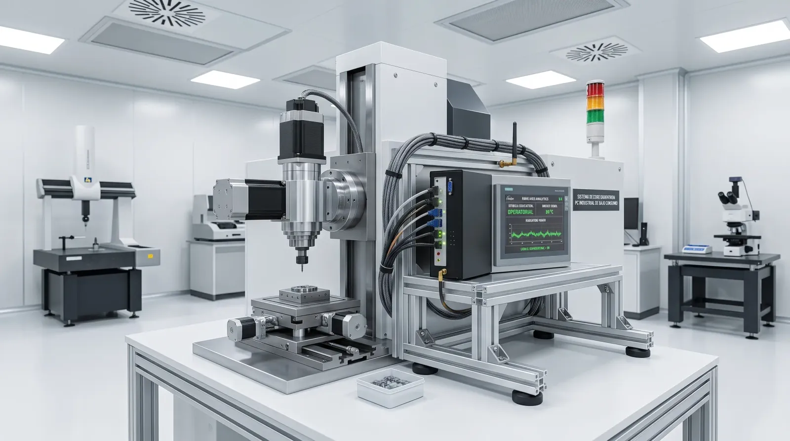 PC industrial de bajo consumo haciendo edge computing junto a una máquina de producción