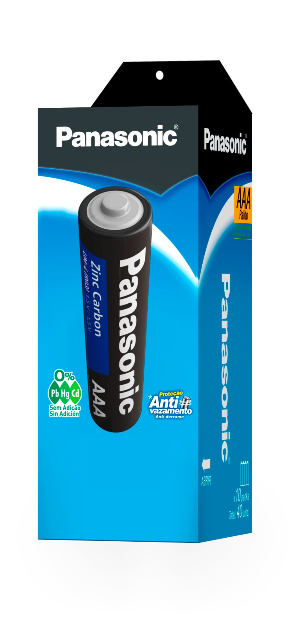 Pilas Panasonic Zinc-Carbón AAA (Tubo x40)