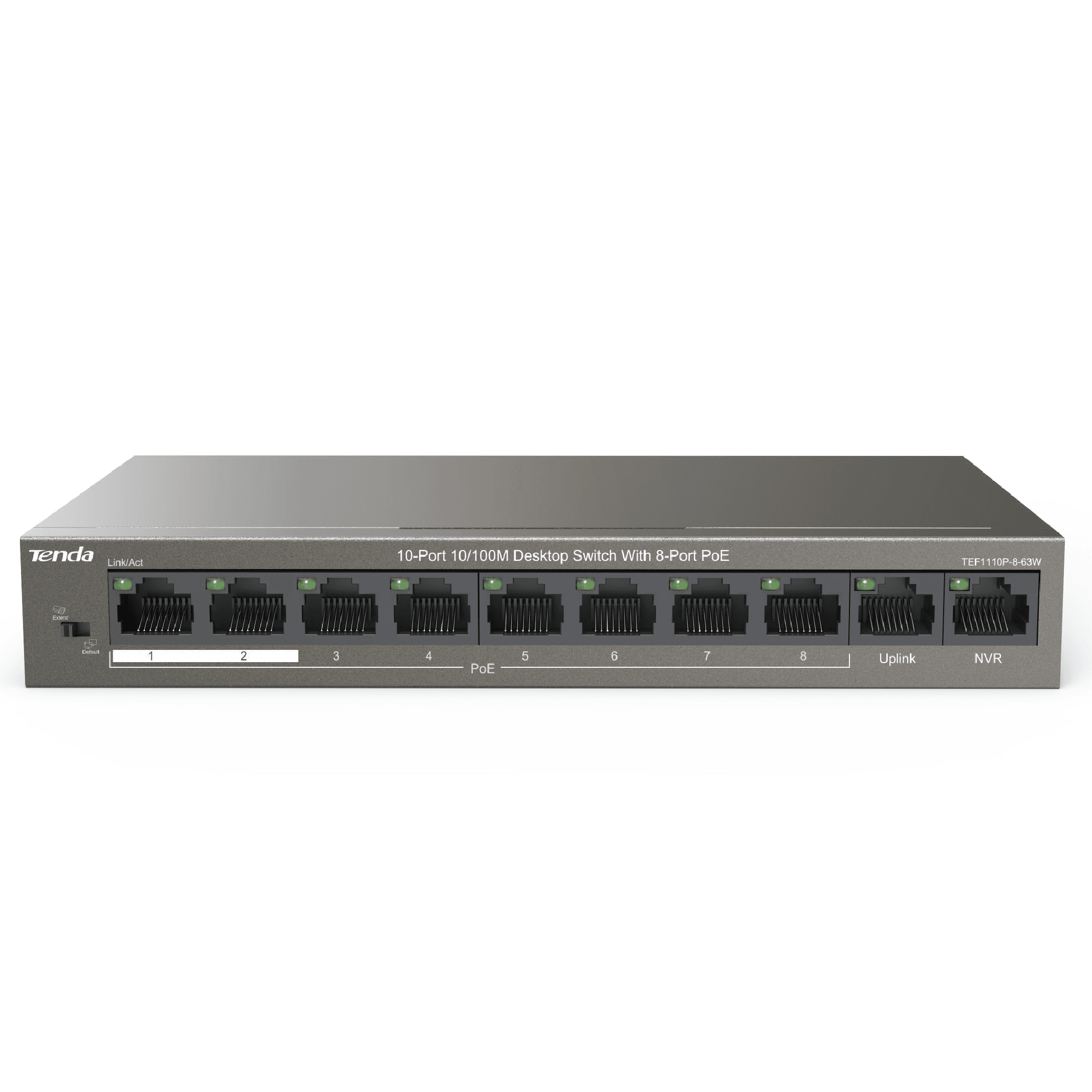 Switch PoE 8 Puertos + 2 Uplink Tenda TEF1110P