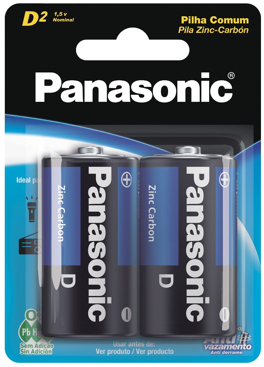 Pilas Panasonic Zinc-Carbón Tamaño D (Pack x2)